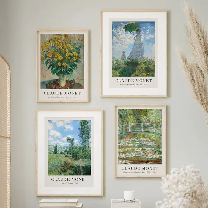 Affiches d'art abstrait classique scandinave de Claude Monet