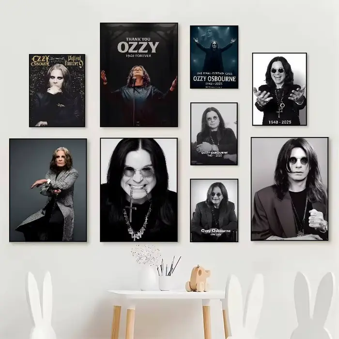 O-ozzy Osbourne groupe chanteur principal affiche HD affiches auto-adhésives imperméables idéal pour la décoration du salon chambre bar