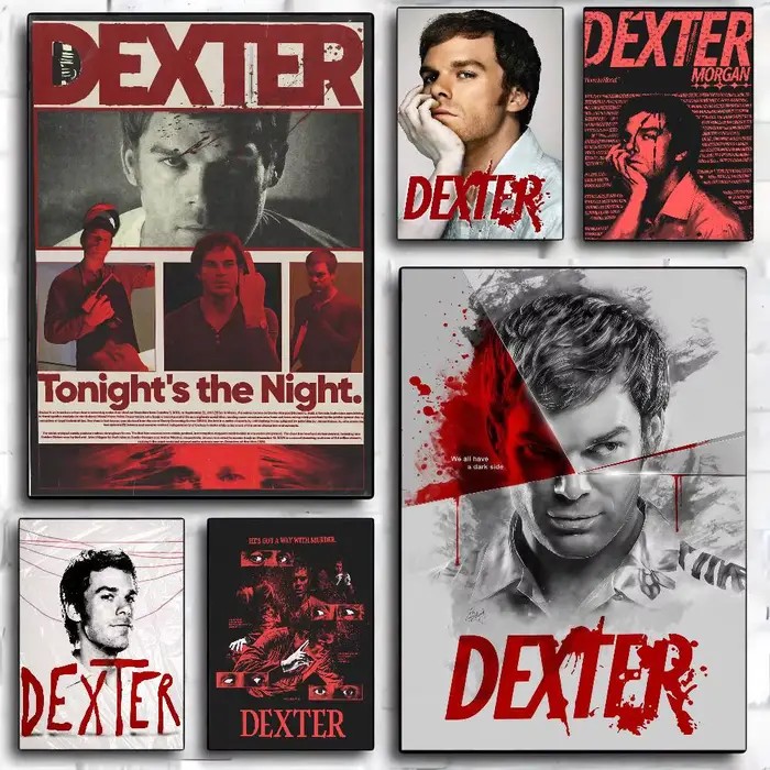 D-Dexter Michael C.Hall – affiche d'art auto-adhésive TV classique
