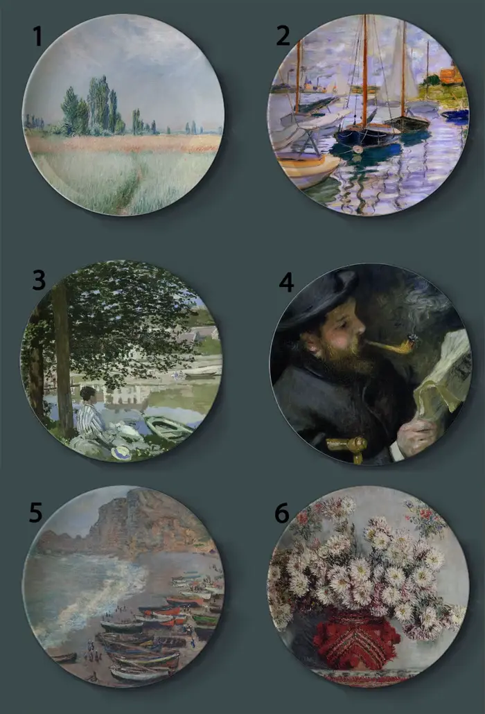 Assiettes murales de peinture Monet