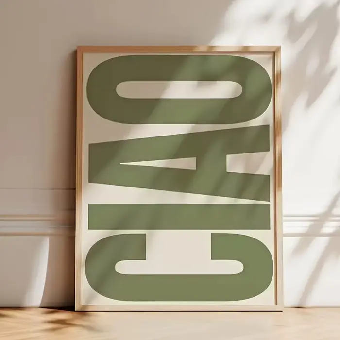 Chic Ciao – toile d'art mural rétro vert