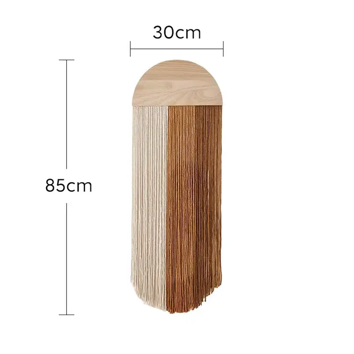 Tapisserie créative, panneau en bois semi-circulaire tissé à la main