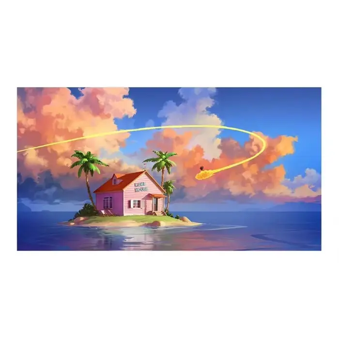 Affiches d'art murales de salle, dessin animé classique japonais, nuage, vue sur la mer, décoration 