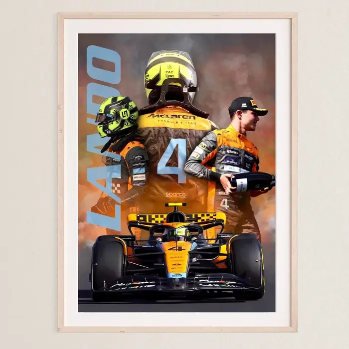 Affiche imprimée sur toile, Oscar Piastri Lando Norris MCL39, peinture murale, décor artistique, ima