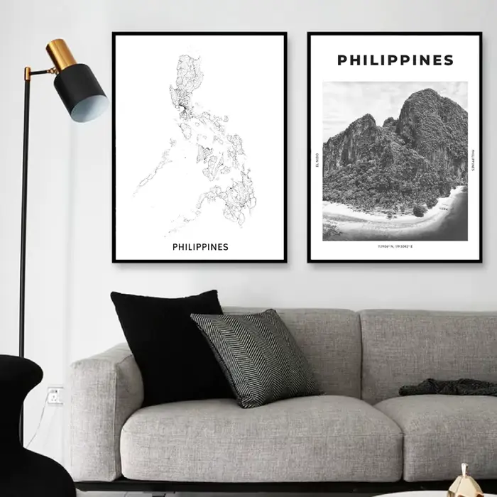 Affiche murale de la carte des Philippines