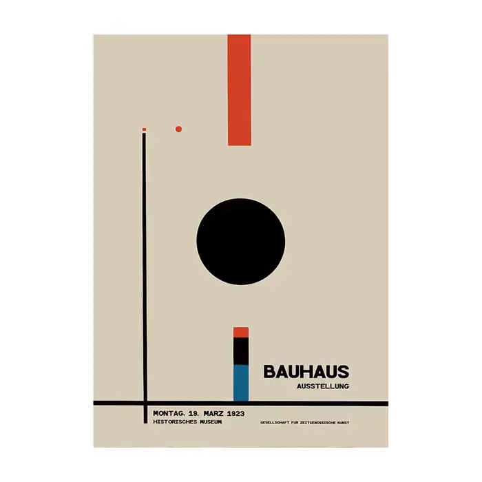 Affiches d'exposition d'art abstrait Bauhaus, peinture sur toile d'art minimaliste imprimée rétro gé