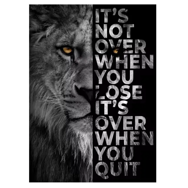Affiche en toile de Lion de motivation du bureau, décor artistique mural inspirant pour le bureau et