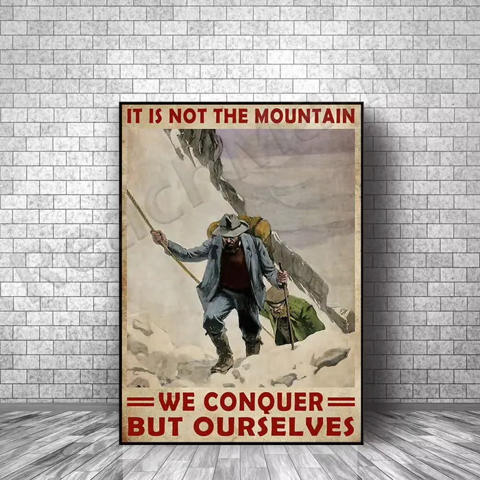Affiche de camping d'alpinisme