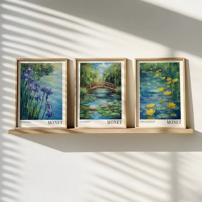 Monet – ensemble d'imprime de nénuphars