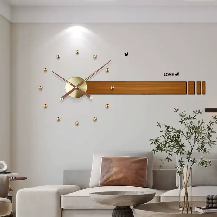 Grande horloge murale de luxe en métal
