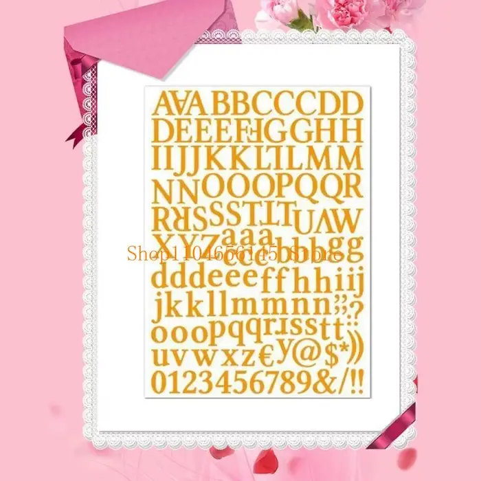 5ASD 12 feuilles lettres multicolaires Autocollant pour le scrapbooking Decors Letter Sticker