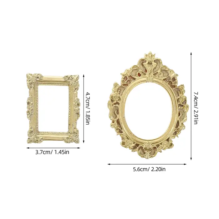 12 pièces cadres Photo en résine Style Baroque ovale Rectangle Vintage bricolage artisanat décor à la maison mur table