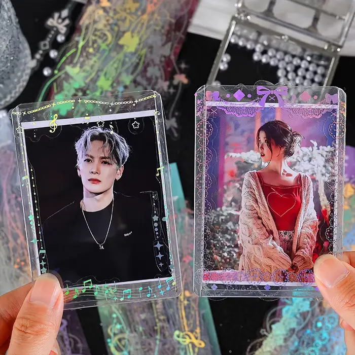 Pack d'autocollants décoratifs de Style coréen, 30 feuilles, autocollants d'estampage en feuille holographique mignons et élégants pour chargeur supérieur Kpop, journaux et plus encore