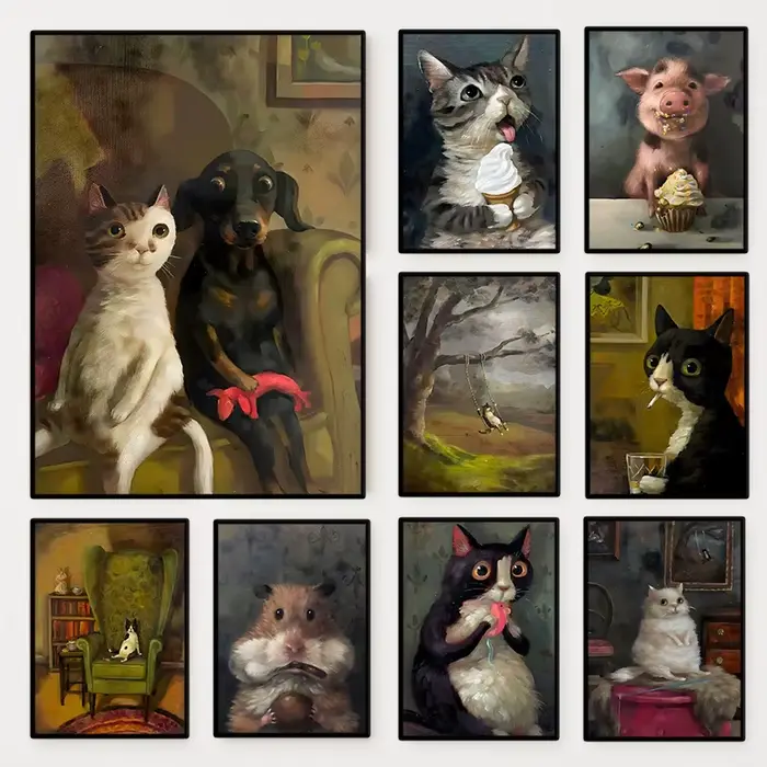 Affiche personnalisée avec animaux amusants