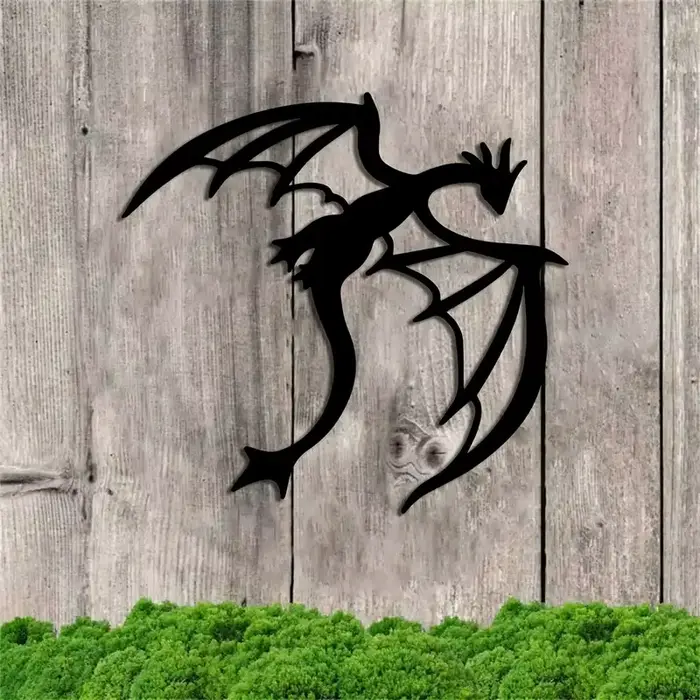 Art mural en métal de dragon
