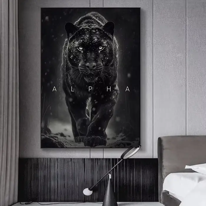 Affiches de motivation Lion panthère noire