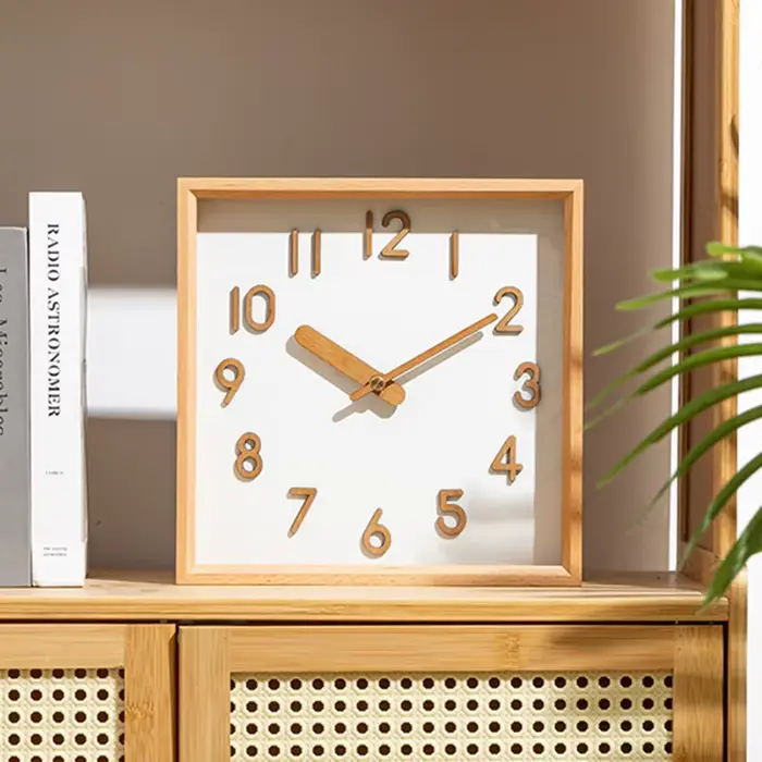 Horloges murales en bois nordique moderne Simple horloge ménage salon