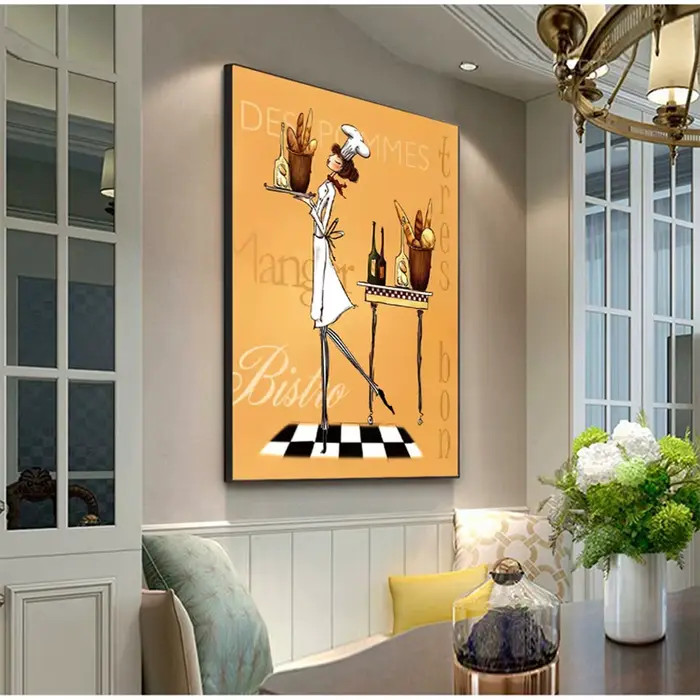 Peinture sur toile de chef féminin créative nordique sans cadre