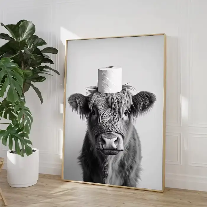 Affiche imprimée sur toile avec motif de vache des Highlands