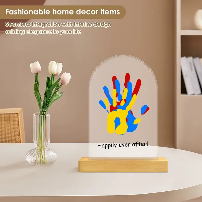 Kit d'empreintes de mains familial créatif, bricolage, décoratif personnalisé pour bébé animal de compagnie, cadre Photo, ornements de bureau, cadeau de noël en famille