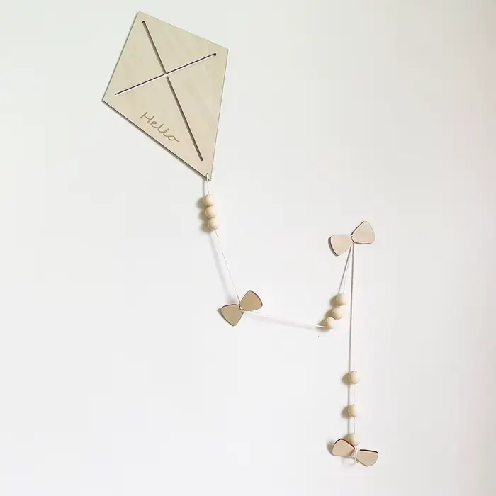 Décoration murale en bois pour chambre d'enfant de style nordique, cerf-volant créatif, décoration m