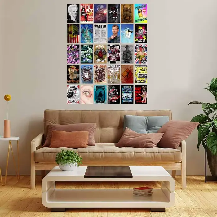 Kit de 30 affiches murales rétro sur le thème de la pop culture