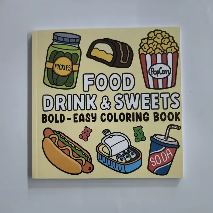 Livre de coloriage sur les aliments, les boissons et les desserts pour adultes et enfants - Motifs f