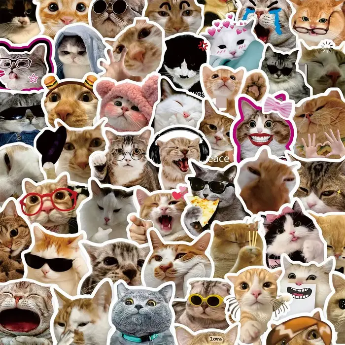 Autocollants Emoji chat drôle mignon, 100 pièces, décor pour Journal/ordinateur portable/étui de tél