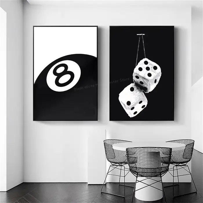 Affiche d'art sans boule noir et blanc