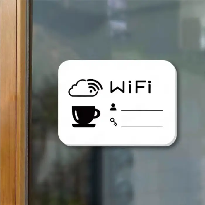 Autocollant de signe WiFi, autocollant de nom et de mot de passe WiFi, autocollant WiFi modifiable,
