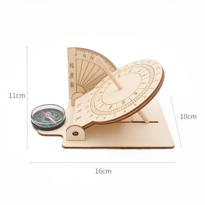 Horloge solaire équatoriale à monter soi-même, construction en bois, modèle scientifique, aide pédagogique, jouets éducatifs pour enfants, accessoires de bureau