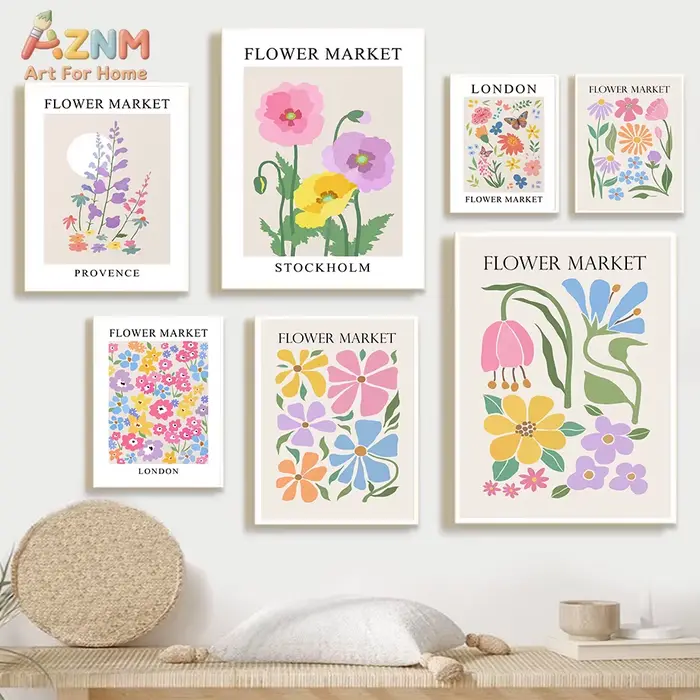 Affiche de fleurs sur toile