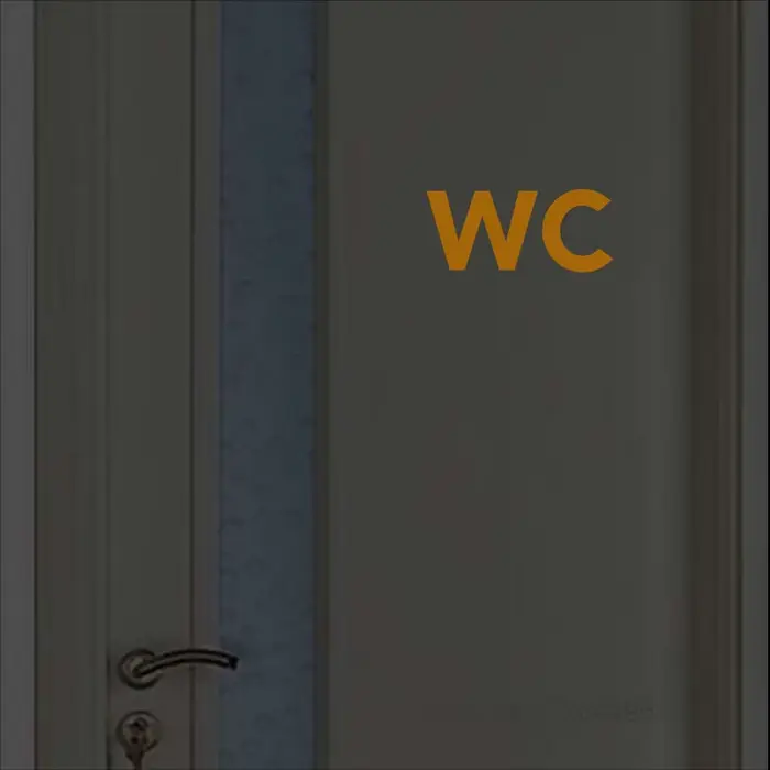 Autocollant de signe de porte de WC