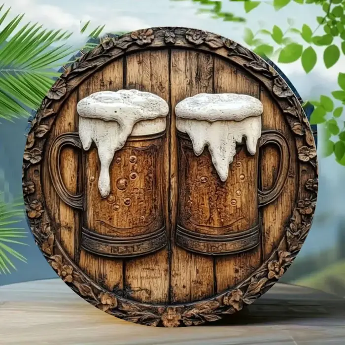 Affiche murale de bière en métal