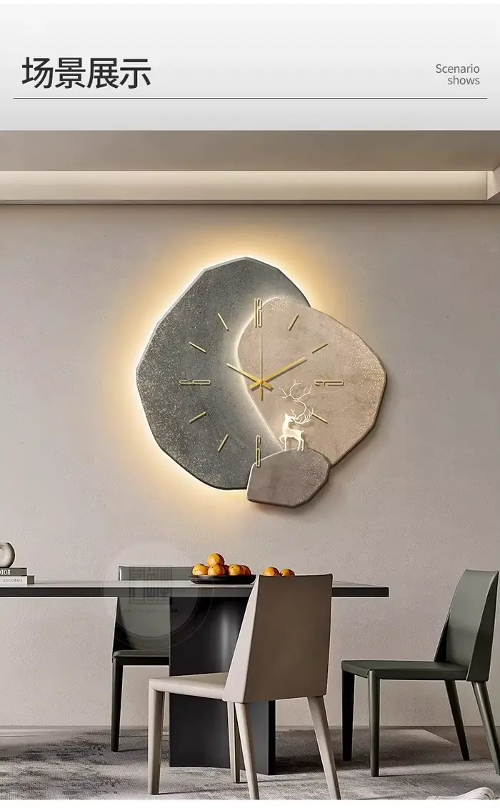 Lucky stone Restaurant horloge murale salon moderne Simple nouveau haut de gamme silencieux maison
