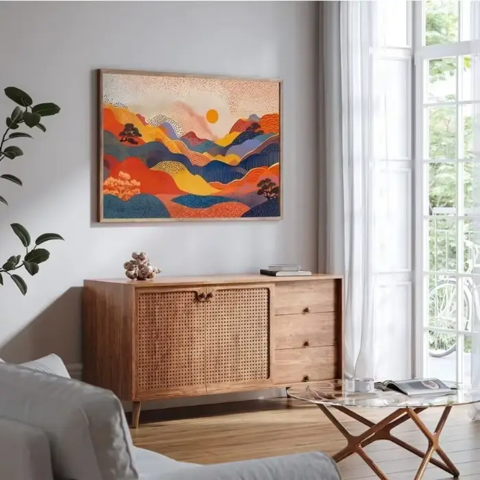 Affiche de paysage naturel japonais, peinture sur toile colorée abstraite, Art mural, musée, décoration de salon et de maison