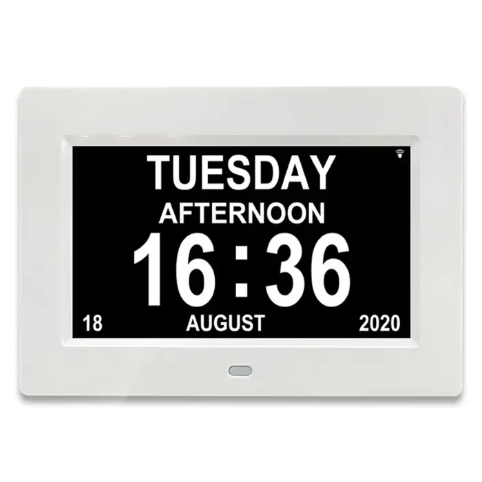 Horloge calendrier numérique LED à 12 alarmes avec affichage multilingue pour afficher les alarmes n