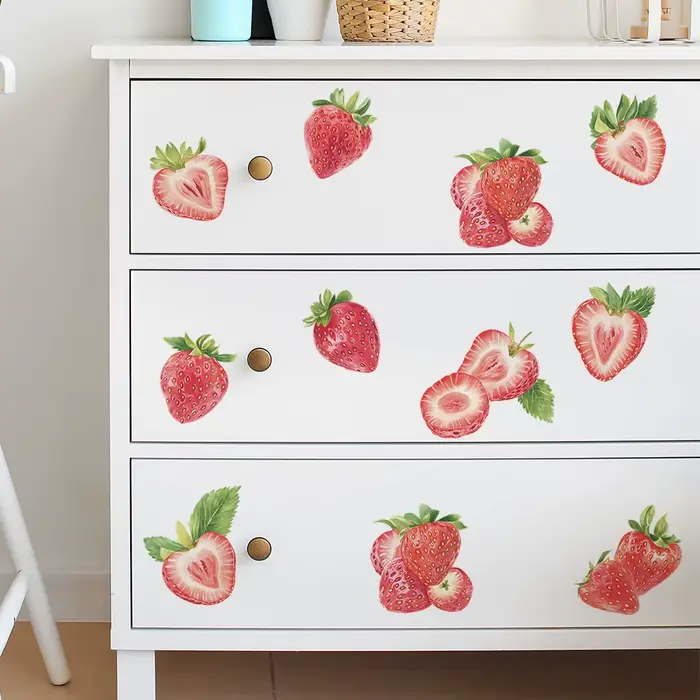 Autocollant mural à motif de fraises