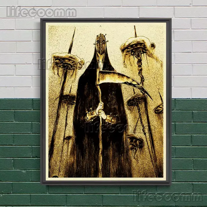 Affiche d'art fantaisie d'horreur imprimée