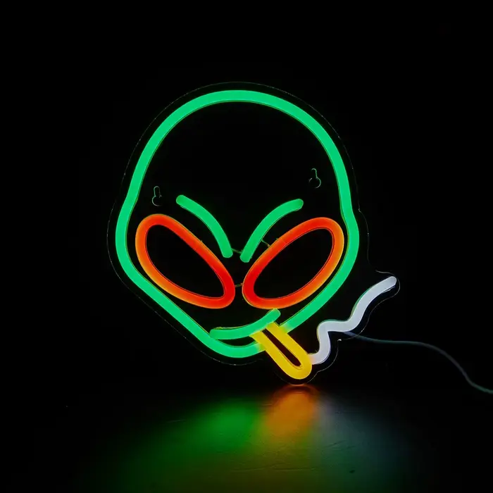 Chi-buy LED néon Alien fumer enseignes au néon veilleuse 3D mur Art & salle de jeu chambre salon déc