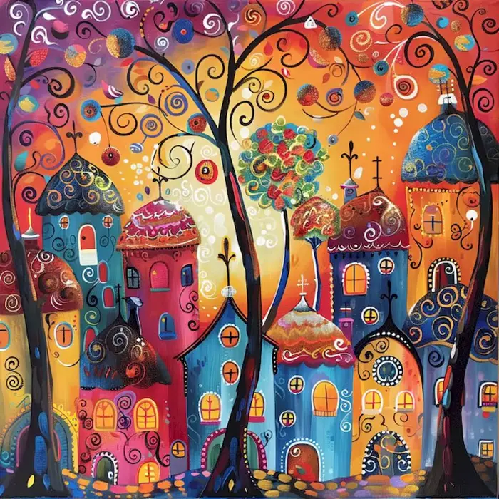 Gatyztoire – Kits de peinture par numéros, maison colorée avec cadre, artisanat de paysage, coloriag