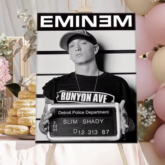 Affiche de rappeur e-minem HD, thème tendance, chanteur/OST/film, auto-adhésif imperméable, décorati