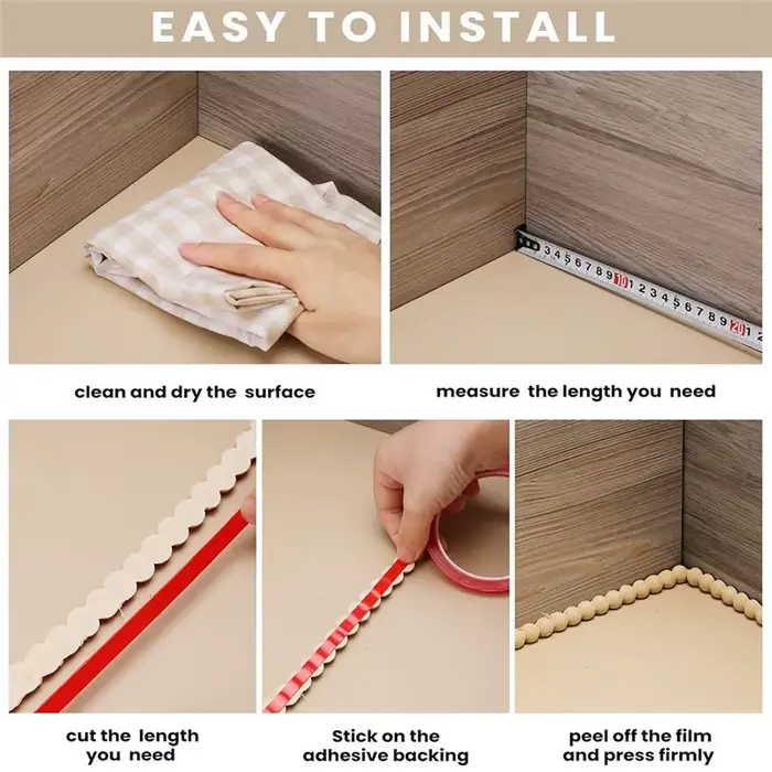 Wall – Moulure décorative flexible autocollante pour cadre de miroir de salle de bain
