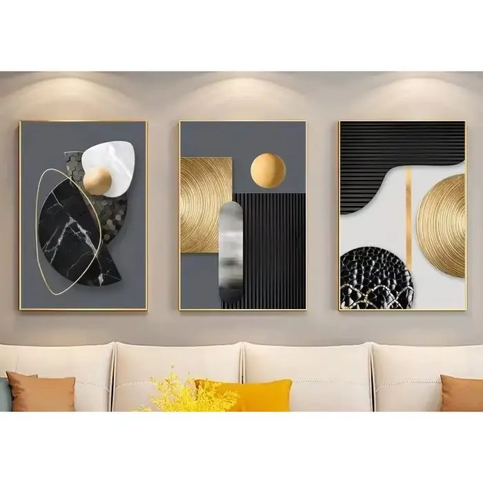 Affiche en toile abstraite sans cadre, 3 pièces, beau marbre, Design Simple, décoration, cadeau pour