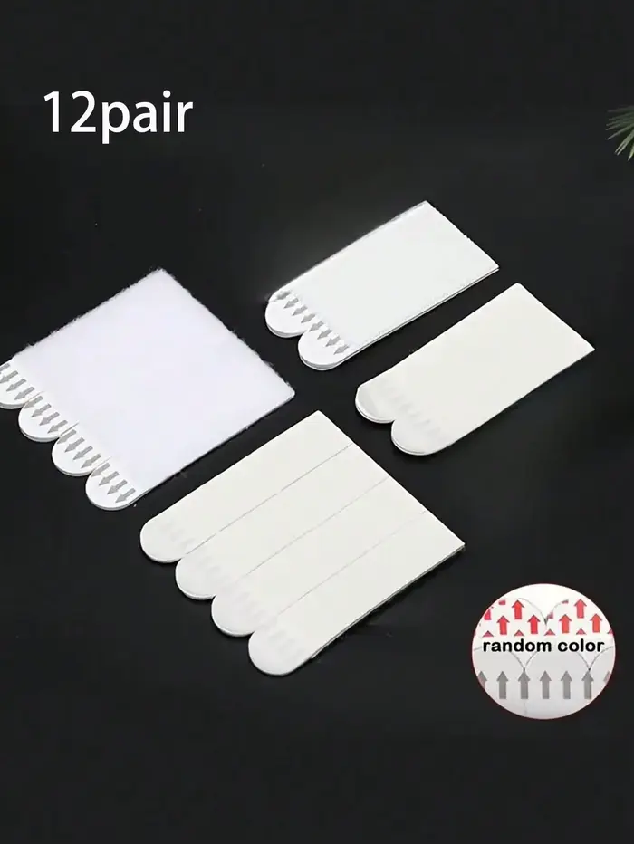Support mural sans perçage pour tableaux, 12 paires de crochets double face amovibles, ruban adhésif