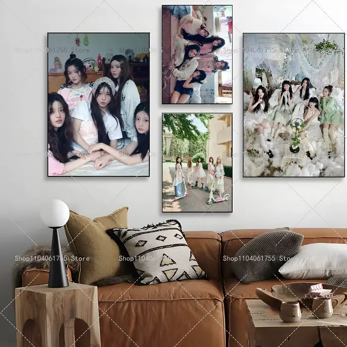 Affiche KPOP I-ILLIT, autocollant artistique auto-adhésif en papier imperméable, décoration murale pour café, bar, chambre