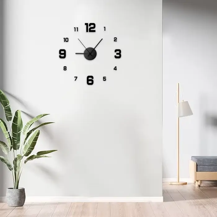 Horloge murale créative sans cadre