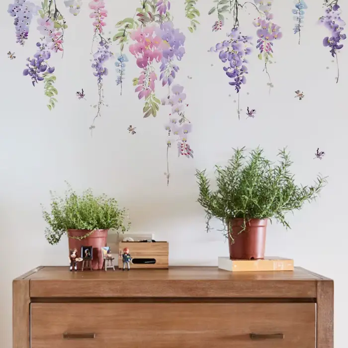 Autocollants muraux floraux plantes à fleurs