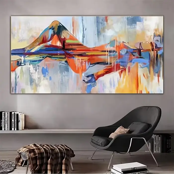 1 pièce d'impression sur toile de paysage de montagne abstrait