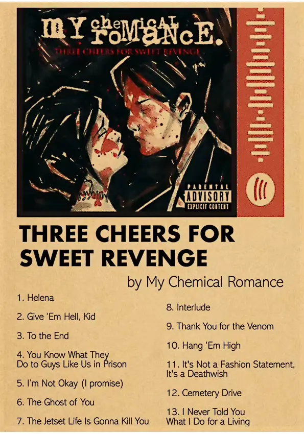 Affiches de Romance avec produits chimiques, bande en papier Kraft mat, classique, nostalgique, déco